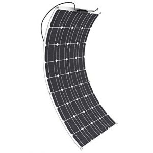 Remolque Tienda Negro Coche SARONIC Panel Solar ETFE Flex Monocristalino Semiflexible de 100W para RV Barco Bater/ía de 12V o Cualquier otra Superficie Irregular