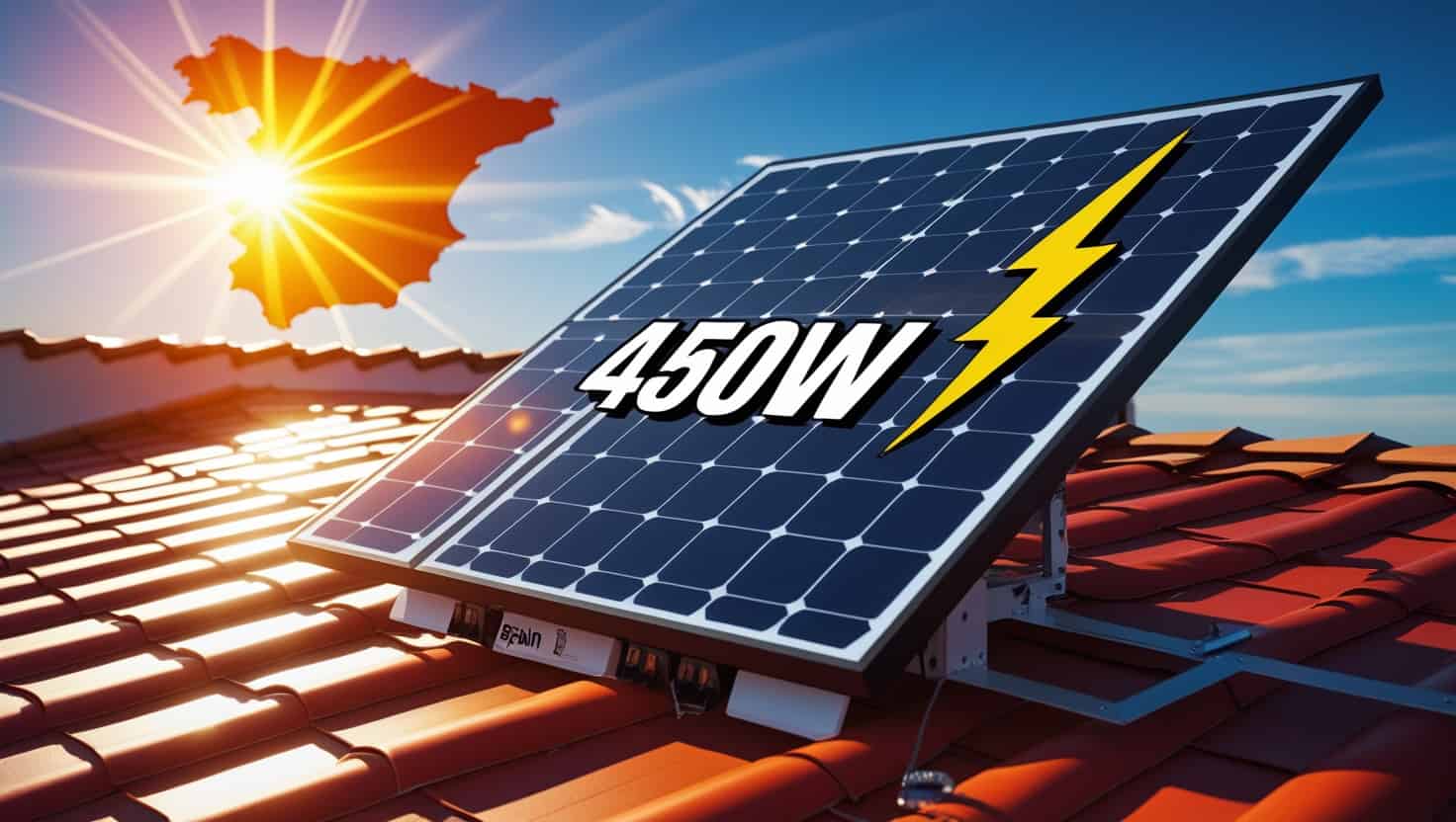 ¿Cuánta energía produce una placa solar de 450W al día en España?
